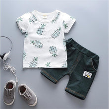 Load image into Gallery viewer, boys clothes summer baby clothing for children kids boy cartoon crocodile White T-shirt shorts bebe fashion outfits