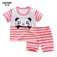 Load image into Gallery viewer, cotton Summer baby children soft shorts suit t-shirt todder boy and girl kids dinosaur cartoon cute