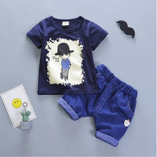 Load image into Gallery viewer, boys clothes summer baby clothing for children kids boy cartoon crocodile White T-shirt shorts bebe fashion outfits
