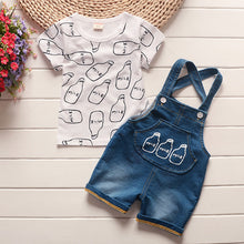 Load image into Gallery viewer, boys clothes summer baby clothing for children kids boy cartoon crocodile White T-shirt shorts bebe fashion outfits
