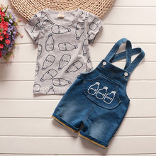 Load image into Gallery viewer, boys clothes summer baby clothing for children kids boy cartoon crocodile White T-shirt shorts bebe fashion outfits
