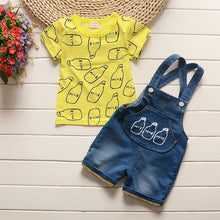 Load image into Gallery viewer, boys clothes summer baby clothing for children kids boy cartoon crocodile White T-shirt shorts bebe fashion outfits
