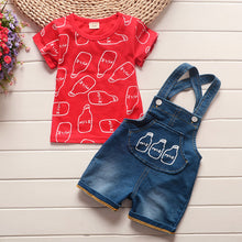 Load image into Gallery viewer, boys clothes summer baby clothing for children kids boy cartoon crocodile White T-shirt shorts bebe fashion outfits
