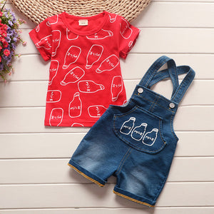 boys clothes summer baby clothing for children kids boy cartoon crocodile White T-shirt shorts bebe fashion outfits