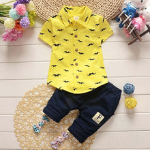 Load image into Gallery viewer, boys clothes summer baby clothing for children kids boy cartoon crocodile White T-shirt shorts bebe fashion outfits
