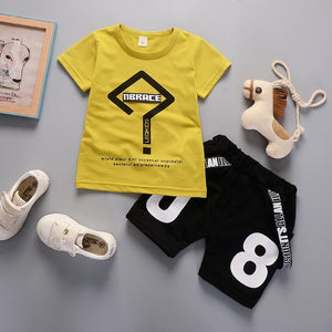 boys clothes summer baby clothing for children kids boy cartoon crocodile White T-shirt shorts bebe fashion outfits