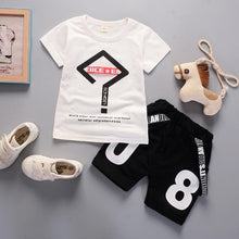 Load image into Gallery viewer, boys clothes summer baby clothing for children kids boy cartoon crocodile White T-shirt shorts bebe fashion outfits
