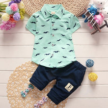 Load image into Gallery viewer, boys clothes summer baby clothing for children kids boy cartoon crocodile White T-shirt shorts bebe fashion outfits
