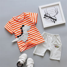 Load image into Gallery viewer, boys clothes summer baby clothing for children kids boy cartoon crocodile White T-shirt shorts bebe fashion outfits
