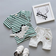 Load image into Gallery viewer, boys clothes summer baby clothing for children kids boy cartoon crocodile White T-shirt shorts bebe fashion outfits
