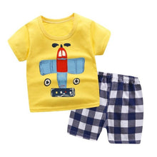 Load image into Gallery viewer, Children Baby Girl Clothes Set Summer Toddler Boy Short Sleeve Tshirt Two-piece Sets Cotton Kids Infant Clothing Outfits

