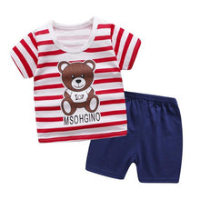 Load image into Gallery viewer, Children Baby Girl Clothes Set Summer Toddler Boy Short Sleeve Tshirt Two-piece Sets Cotton Kids Infant Clothing Outfits
