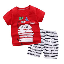 Load image into Gallery viewer, Children Baby Girl Clothes Set Summer Toddler Boy Short Sleeve Tshirt Two-piece Sets Cotton Kids Infant Clothing Outfits
