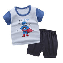 Load image into Gallery viewer, Children Baby Girl Clothes Set Summer Toddler Boy Short Sleeve Tshirt Two-piece Sets Cotton Kids Infant Clothing Outfits
