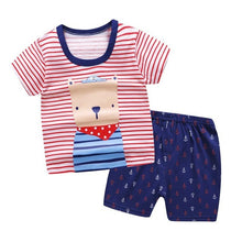 Load image into Gallery viewer, Children Baby Girl Clothes Set Summer Toddler Boy Short Sleeve Tshirt Two-piece Sets Cotton Kids Infant Clothing Outfits
