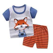 Load image into Gallery viewer, Children Baby Girl Clothes Set Summer Toddler Boy Short Sleeve Tshirt Two-piece Sets Cotton Kids Infant Clothing Outfits
