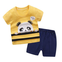 Load image into Gallery viewer, Children Baby Girl Clothes Set Summer Toddler Boy Short Sleeve Tshirt Two-piece Sets Cotton Kids Infant Clothing Outfits
