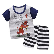 Load image into Gallery viewer, Children Baby Girl Clothes Set Summer Toddler Boy Short Sleeve Tshirt Two-piece Sets Cotton Kids Infant Clothing Outfits
