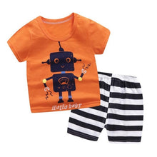 Load image into Gallery viewer, Children Baby Girl Clothes Set Summer Toddler Boy Short Sleeve Tshirt Two-piece Sets Cotton Kids Infant Clothing Outfits
