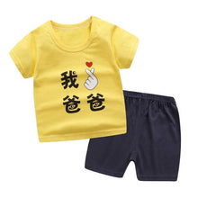 Load image into Gallery viewer, Children Baby Girl Clothes Set Summer Toddler Boy Short Sleeve Tshirt Two-piece Sets Cotton Kids Infant Clothing Outfits
