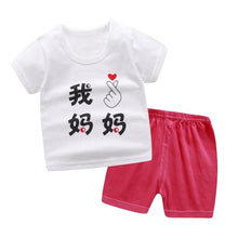 Load image into Gallery viewer, Children Baby Girl Clothes Set Summer Toddler Boy Short Sleeve Tshirt Two-piece Sets Cotton Kids Infant Clothing Outfits
