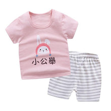 Load image into Gallery viewer, Children Baby Girl Clothes Set Summer Toddler Boy Short Sleeve Tshirt Two-piece Sets Cotton Kids Infant Clothing Outfits
