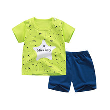 Load image into Gallery viewer, cotton Summer baby children soft shorts suit t-shirt todder boy and girl kids dinosaur cartoon cute
