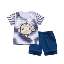Load image into Gallery viewer, cotton Summer baby children soft shorts suit t-shirt todder boy and girl kids dinosaur cartoon cute
