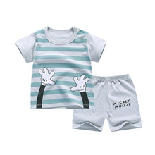 Load image into Gallery viewer, cotton Summer baby children soft shorts suit t-shirt todder boy and girl kids dinosaur cartoon cute
