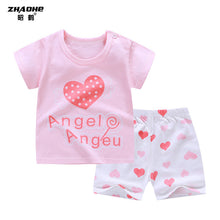 Load image into Gallery viewer, cotton Summer baby children soft shorts suit t-shirt todder boy and girl kids dinosaur cartoon cute
