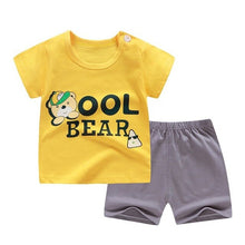 Load image into Gallery viewer, cotton Summer baby children soft shorts suit t-shirt todder boy and girl kids dinosaur cartoon cute
