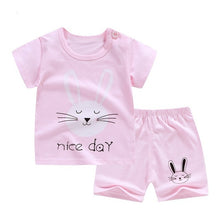 Load image into Gallery viewer, cotton Summer baby children soft shorts suit t-shirt todder boy and girl kids dinosaur cartoon cute
