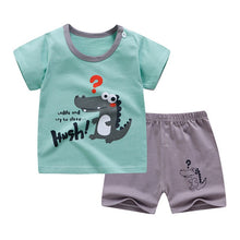Load image into Gallery viewer, cotton Summer baby children soft shorts suit t-shirt todder boy and girl kids dinosaur cartoon cute
